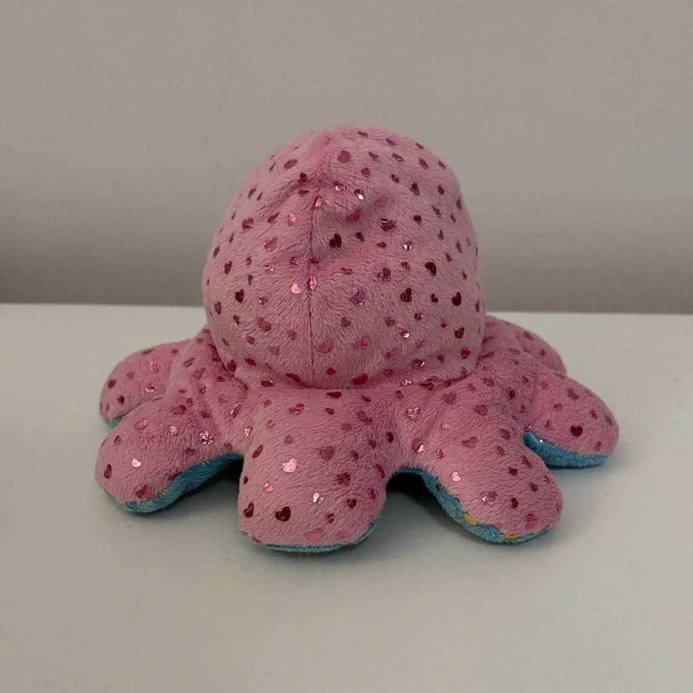 Reversible Plush Octopus Stuffed Animal - Pink Sparkle